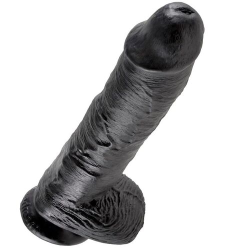 KING COCK - 10 PENE REALISTICO NEGRO 26.5 CM