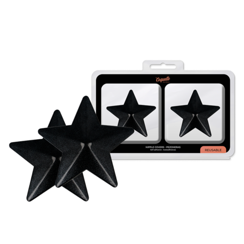 COQUETTE CHIC DESIRE - CUBRE PEZONES METAL ESTRELLAS NEGRAS