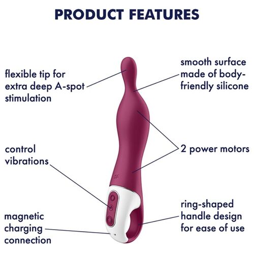 SATISFYER - AMAZING 1 VIBRADOR PUNTO A BERRY