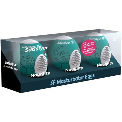 SATISFYER - 3 HUEVOS MASTURBADORES NAUGHTY