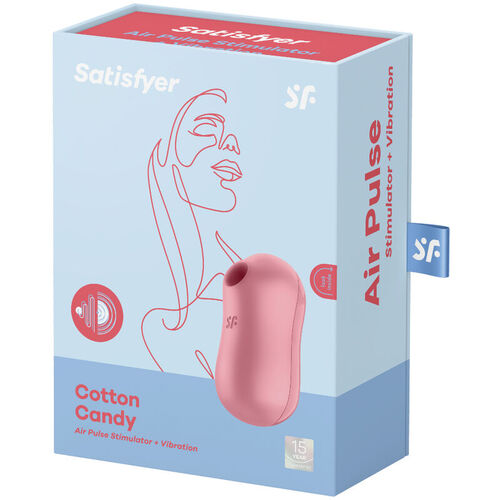 SATISFYER - COTTON CANDY ESTIMULADOR Y VIBRADOR ROSA