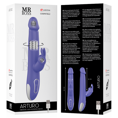 MR BOSS - ARTURO VIBRATOR & ROTATOR COMPATIBLE CON WATCHME WIRELESS TECHNOLOGY