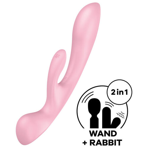 SATISFYER - TRIPLE OH VIBRADOR HÍBRIDO ROSA