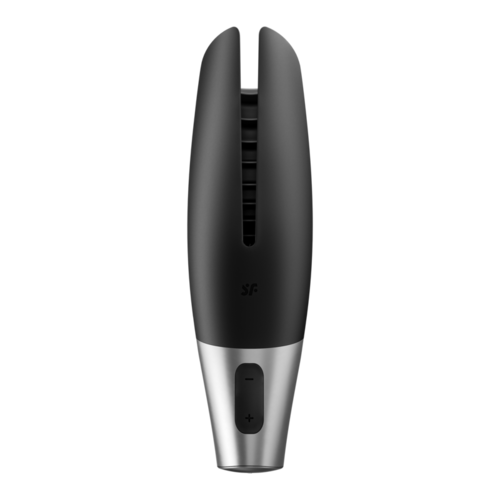 SATISFYER - POWER MASTURBATOR NEGRO Y PLATA