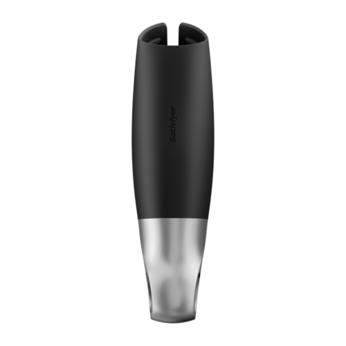 SATISFYER - POWER MASTURBATOR NEGRO Y PLATA