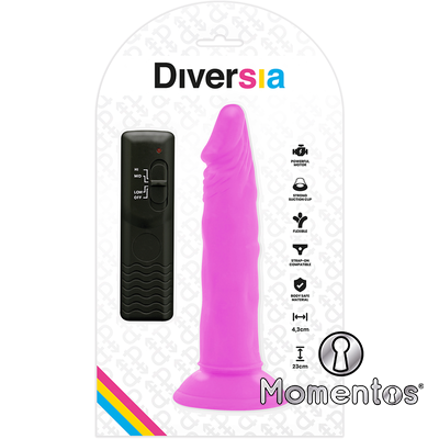 DIVERSIA - DILDO FLEXIBLE CON VIBRACION 23 CM - LILA