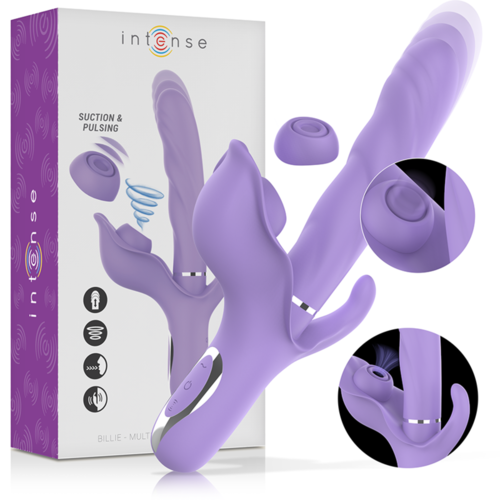 INTENSE - BILLIE VIBRADOR MULTIFUNCIN RECARGABLE SUCCIONADOR CON PULSADOR MORADO