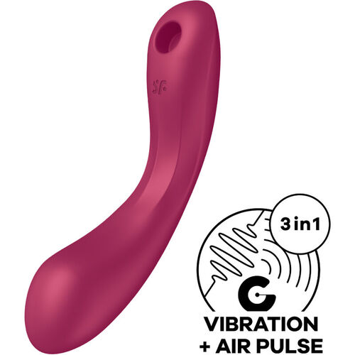 SATISFYER - CURVE TRINITY 1 AIR PULSE VIBRATION ROJO