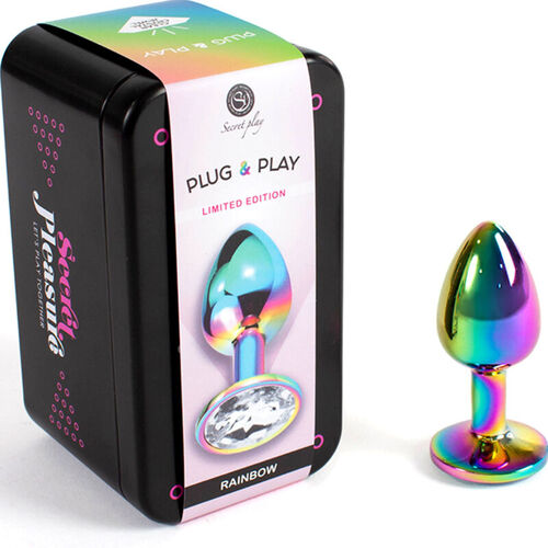 SECRETPLAY - METAL BUTT PLUG MULTICOLOR TALLA S 7 CM