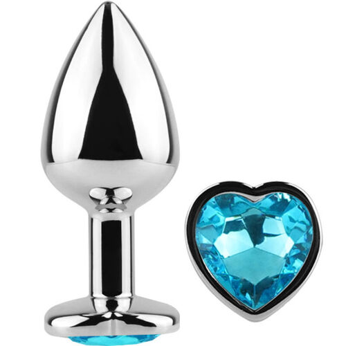 SECRETPLAY - METAL BUTT PLUG CORAZN AZUL TALLA S 7 CM