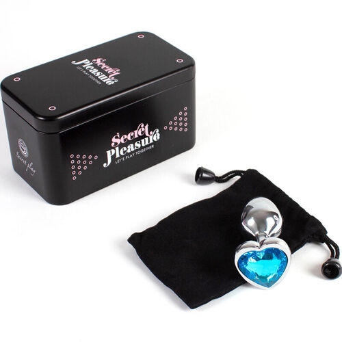 SECRETPLAY - METAL BUTT PLUG CORAZN AZUL TALLA S 7 CM