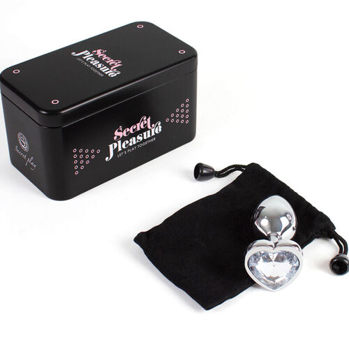 SECRETPLAY - METAL BUTT PLUG CORAZN TRANSPARENTE TALLA S 7 CM